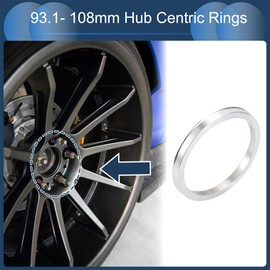 INFINAUTO Hub Centric Rings, 108mm OD 93.1mm ID Car Wheel Hubrings Aluminum Alloy Silver Tone, 4pcs