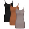 WILLBOND 3 Pieces Women Basic Long Tanks Adjustable Spaghetti Strap