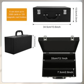 DUAXETONGXIA Card Storage Box for Trading Cards，3300+ Card Deck Case,high-capacity，Easy to carry，Protectors Fit for YuGiOh, MTG and Sport Cards (Black, 3300+)