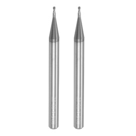 QUARKZMAN Set of 2 Ball Milling Cutter CNC Milling Cutter 0.5 mm (5/256 Inch) Radius Solid Carbide AlTiN-Coated 2 Cutting Edges HRC45 1 mm (5/128 Inch) Diameter 4 mm (5/32 Inch) Shank Milling Tools