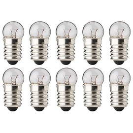 CEC Industries #483S fits Mighty Bright Classic Bulbs, 4.8 V, 1.44 W, E10 Base, G-3.5 Shape (Box of 10)
