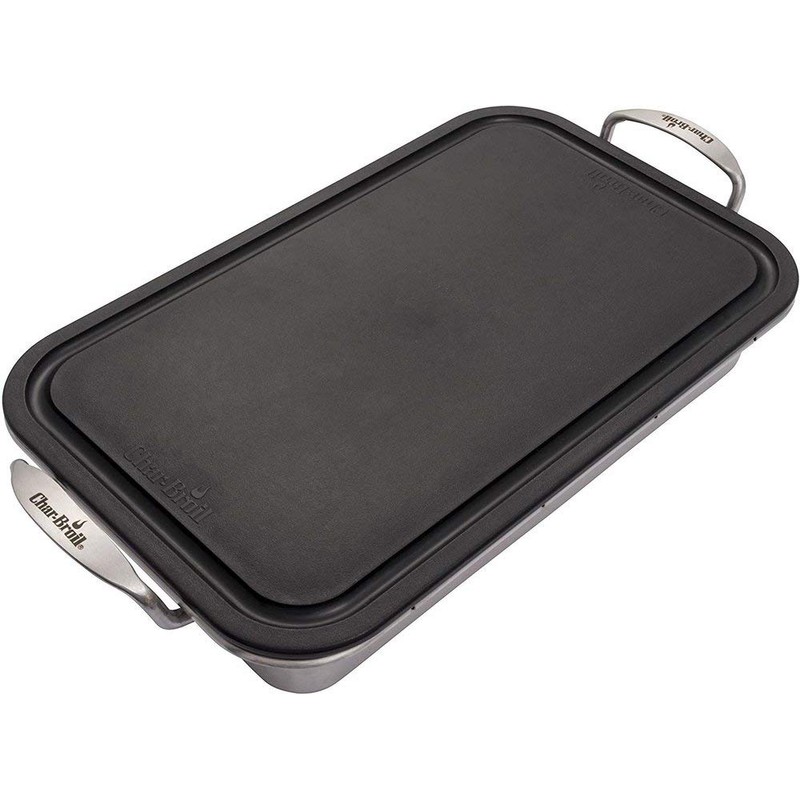 Char-Broil 3526981P04 Grill Plus Roasting Pan & Cutting Board, Silver