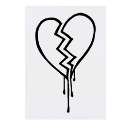 'Broken Heart' Temporary Tattoo - Water Resistant, Skin-Safe, Non-Toxic Transfer (TO00018151)