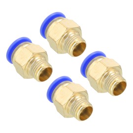 M METERXITY 4 Pack Brass Straight Push to Connect Air Hose Fitting, for Transporting Air Water, Apply to Outdoor/Industrial (12mm Tube, G1/4 Male Thread)