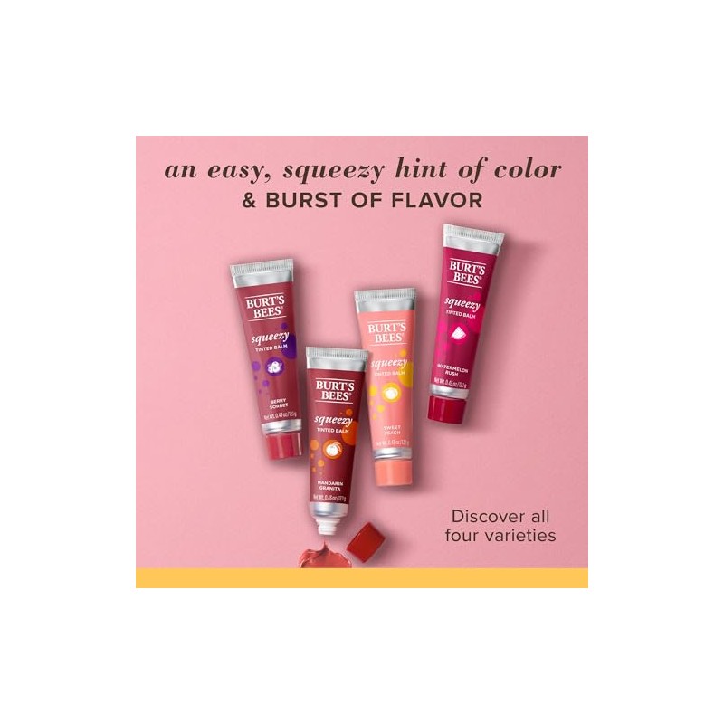 Burts Bees Squeezy - Bálsamo labial tintado Berry Sorbet Mujer
