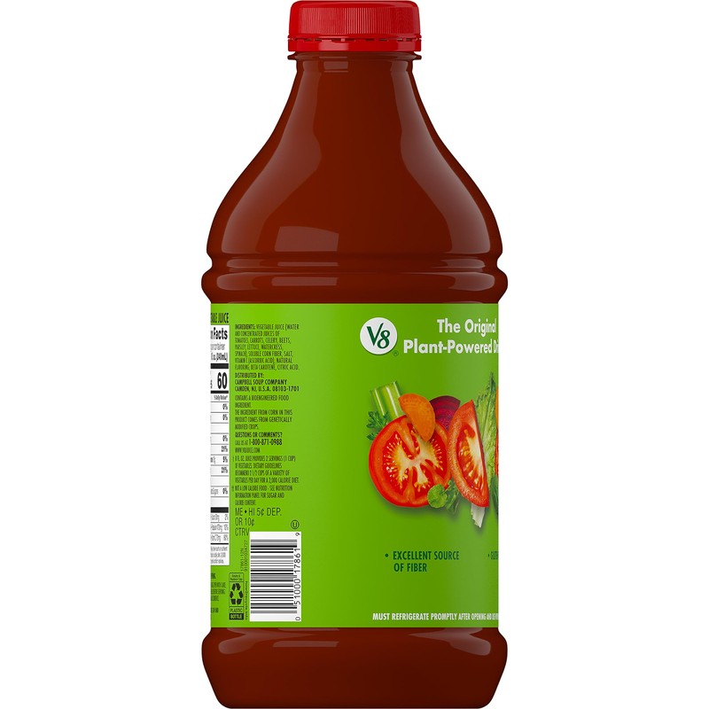 V8 High Fiber Original 100% Vegetable Juice, 46 fl oz