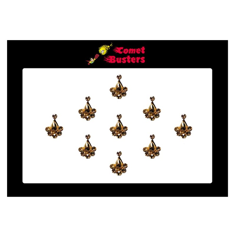 Comet Busters Beautiful Golden Bindi with Diamond Indian Bindis for