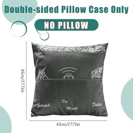 MUYAPAY Männer Kissen mit 3 Taschen Kissenbezug männerkissen für Bier,45x45 cm Deko Kissenhülle Lustige Männer Kissenbezug Dekokissen,für Männer zu Geburtstag, Vatertag, Weihnachten usw(A)