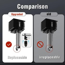 YUYUEMI for Bambu Lab A1/A1 Mini Removable Hotend Kit Fast Speed Hotend Assembly,0.2/0.4/0.6/0.8 High Flow Hardened Steel Nozzle Replacement 3D Printer Parts (0.4mm)