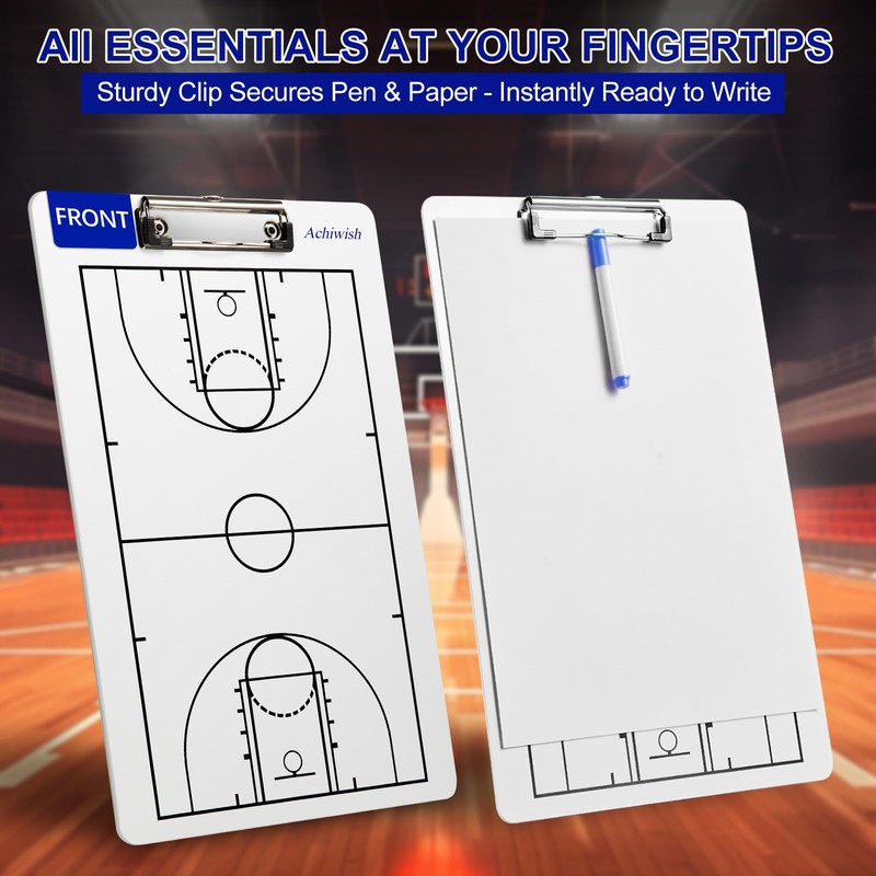 Basketball Clipboard for Coaches, Premium Durable Dry Erase Basket Ball