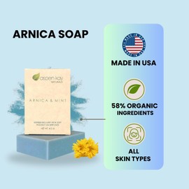 Aspen Kay Naturals Arnica Soap. With Organic Shea Butter, Arnica Oil & Pure Essential Oils. All Skin Types. Made in the USA. 4.5 oz Bar (Pack of 2)