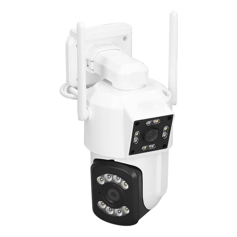 Outdoor WiFi Surveillance Camera 2 Lens Security PTZ IP Cam