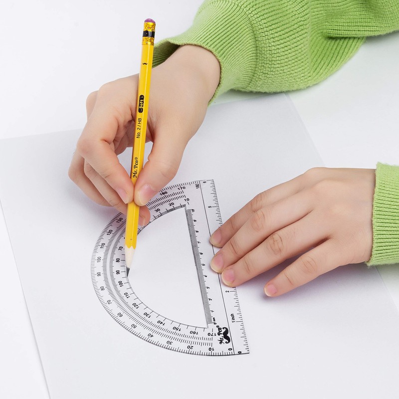 Mr. Pen- Plastic Protractor, 3 Pack, 6 Inch, Clear Protractors