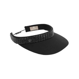 LOEVENICH Women's Cotton Visor with Braided Faux Leather Band - Adjustable Size and Ultra Light, black, Unit size