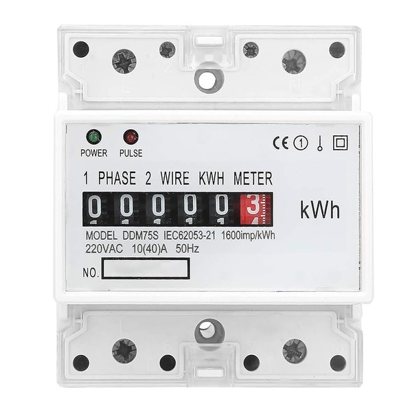 Electric Meter, 4 Phases, Calibrated Three-Current Meter, DIN Rail KWh