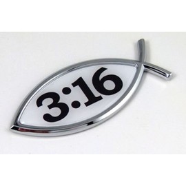 Car Chrome Decals CBFSH-316 John 3:16 Christian Jesus Fish Car Bike Auto Chrome Emblem Decal Sticker