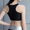 Athletic Sweat-Wicking Sports Bra Top for Training Black/L
