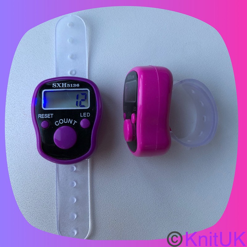 KnitUK Tally Counter - LED Backlight. Pack of 2. Pink