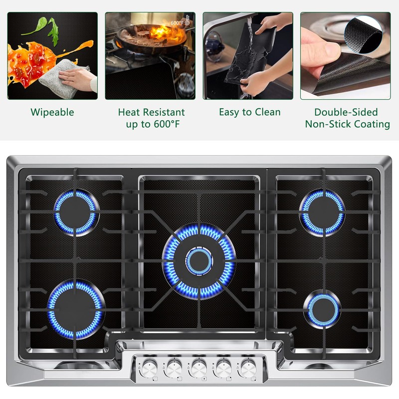 3Pcs Stove Guard for Gas Stoves, 0.3mm Stove Top Covers