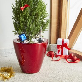 ZJMTOCYU 2-Pack Smart Self-Watering Planter Pot - Nurturing Red Design for Homes, Indoor & Outdoor, Easy Assembly