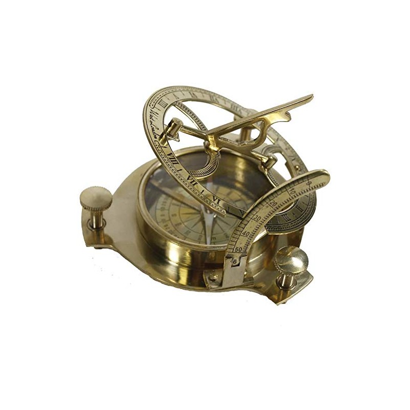 Samara Nautical 4" Sundial Compass - Solid Brass Sun Dial