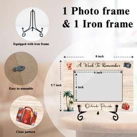 Orlando Florida Vacation Frame - A Week To Remember, Frame Gift For Family Vacation Honeymoon Holiday Trip, 4 x 6 Picture Frame with Stand for Tabletop Display, Birthday Gifts - Orlando Florida A