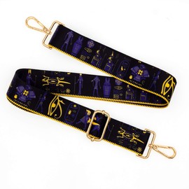 [Teeoff] Cross Body Handbag Purse Strap Crossbody Handbag Purse Strap Wide Shoulder Strap Adjustable Replacement Belt Guitar Style, Egypt Yellow Blue