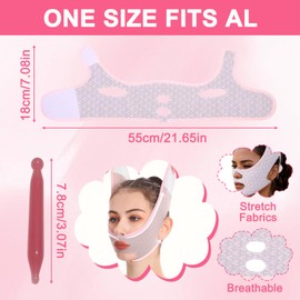 Kinnmaske 2 Stück Kinnmaske Doppelkinn Wiederverwendbar Doppelkinn Maske Flexibel und Atmungsaktiv Kinnmaske Schlafen Geeignet für Damen und Herren,mit Schabestift (Rosa)