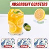 Blue Bird Floral Car Coasters for Cup Holders, Absorbent Ceramic