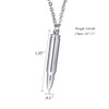 Bullet Memorial Keepsake Pendant Stainless Steel Cremation Ashes Urn Necklace