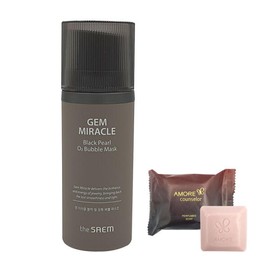 The Sam 더샘 젬 미라클 블랙 펄 오투 버블 마스크+해라 미용 비누1개 지급 The Sam Gem Miracle Black Pearl O2 Bubble Mask + Free Hera Beauty Soap