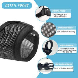 Viiotu Dog Muzzle, Adjustable Comfortable Anti-Bark Breathable Mesh Muzzle for Small, Medium Dogs, Secure Fit for Safe Breathing and Drinking (L)