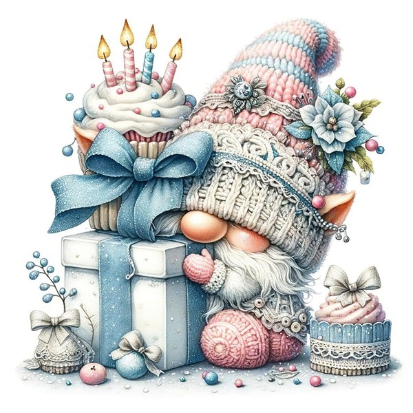 Gnome Diamond Art Kits for Adults,5D Birthday Present Diamond Art