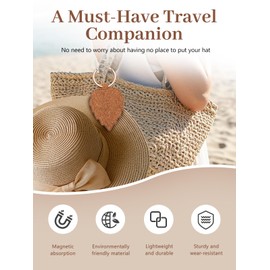 2PCS Magnetic Hat Clip Suitable for Travel on bag, Sunglasses Holder for Wooden Anti-Mark and Anti-wind, Outdoor Travel Essential Accessories Versatile Clip.