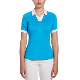 Callaway V-Placket Color-Block Short Sleeve Polo Vivid Blue MD (Women's 6-8)