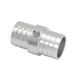 Acoplador de púas de manguera de radiador de 1-1/4 pulgadas a 1-1/4 pulgadas con adaptador de tubo de vapor de puerto NPT de 1/8 pulgadas compatible con LS Swap Steam/Coolant Crossover Aluminio