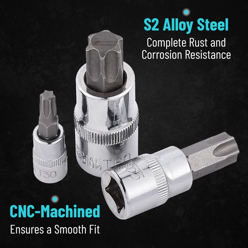 Bates- Torx Bit Socket Set, 13 Pieces Set with Case,