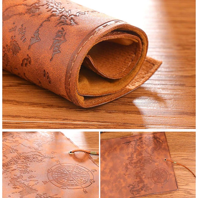 Multi-Purpose Retro Pencil Roll Pencil Case Faux Leather Vintage Artist