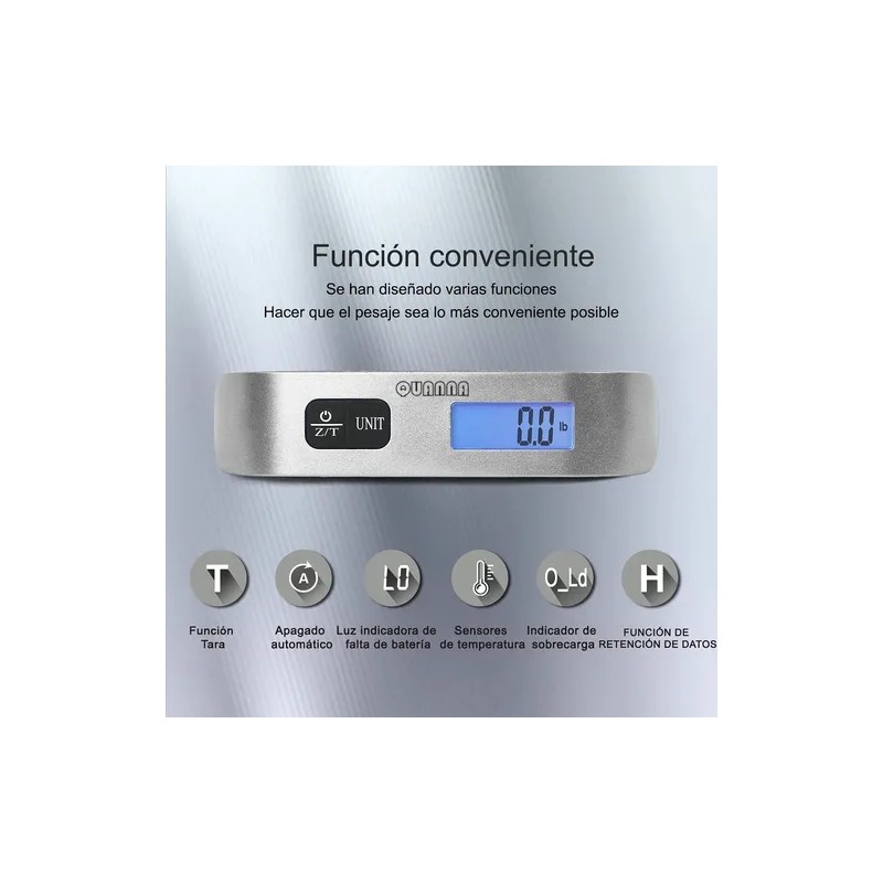 Quanna Bsculas De Equipaje Bascula Digital Equipaje Maleta 50kg110ib Pantalla