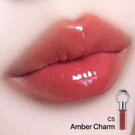 ENTROPY Makeup 2-in-1 Charm Shiny Glowy Lip & Cheek Gloss Tint Keychain, High Pigment Glossy Lip Color & Plumping Gloss, C5 Amber Charm