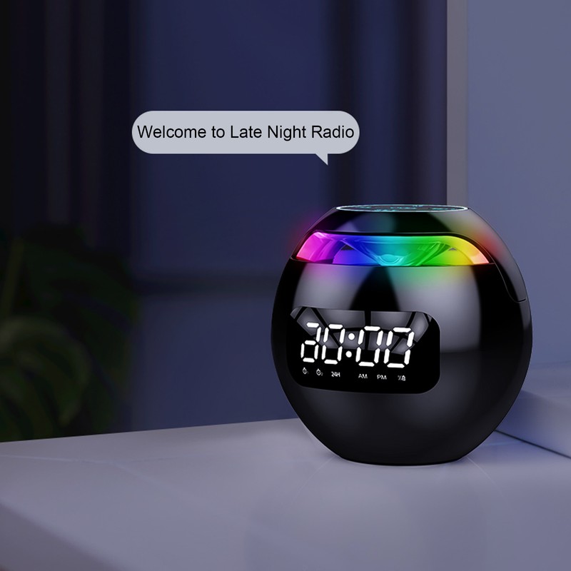 Round Ball Speaker Clock Dynamic Speaker Alarm Clock Intelligent Clock