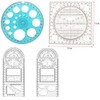 Multifunctional Drawing Ruler, Multifunctional Geometric Ruler, CuiCanfla 4 Pieces Geometric