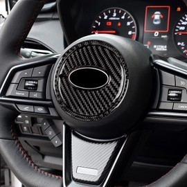 AIRSPEED Subaru WRX 2nd Generation VB Series/WRX STI/Subaru Levorg 2022 2023 Exclusive Real Carbon Fiber Accessories Car Steering Wheel Emblem Sticker Stylish Decal Dress Up Interior Parts with Double