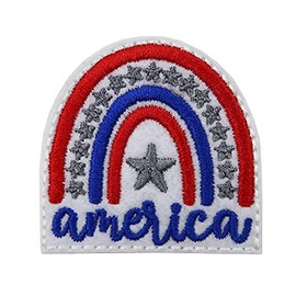 ROCKAPATCH Patriotic Shirts DIY, America Rainbow Embroidered Iron On Patch for Clothing