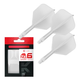 TARGET Darts K Flex Integrated Dart Flight and Shaft, No.6 White (Short) | Pack of 3 K-Flex - No 6, Precision Moulded 2-in-1 Dart Flights and Dart Stem | Professional Dart Accessories