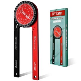 Litorange Aluminum Miter Saw Protractor Plus | 8.7-Inch Angle Finder Featuring Precision Laser Engraved Scales for Inside Outside Corner, Crown Molding, Carpenter and All Building Trades, Two-Color