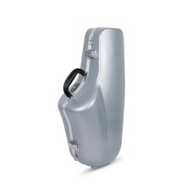 Crossrock Contoured ABS Molded Alto Saxophone Case with Single Strap-Silver(CRA861ASSL)