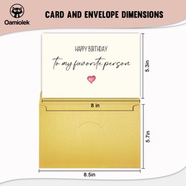 Oamiolek Romantic Birthday Card for Husband Wife, Sweet Birthday Card for Girlfriend Boyfriend, Funny Birthday Card for Men Women, Happy Birthday to My Favorite Person