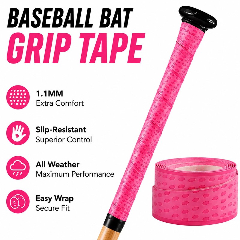 Rohyu Baseball Bat Grip Tape,1.1MM Softball Bat Grip Tape, Slip-Resistant