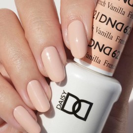 DND Gel Polish Set, Beige Nude Collection, UV/LED Gel Polish and Air Dry Nail Lacquer, Matching Chip-Free Polish Duo, 621 French Vanilla, 0.5 Fl Oz